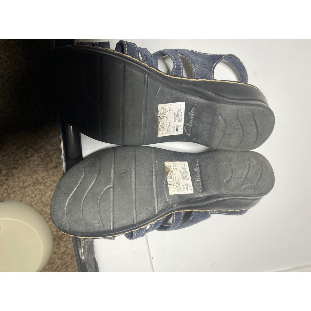 Clarks Collection Blue Suede Leather Fisherman Comfort Sandals - Picture 2 of 3